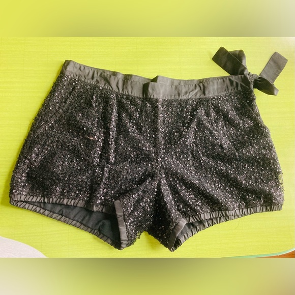 J Crew Collection Sequin Shorts with side bow/zipper and pockets - Picture 2 of 4
